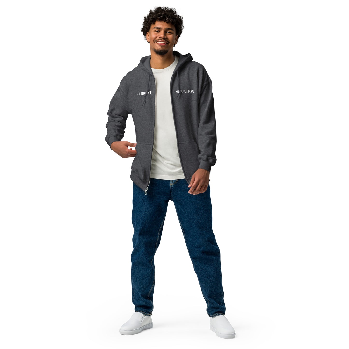Men heavy blend zip hoodie